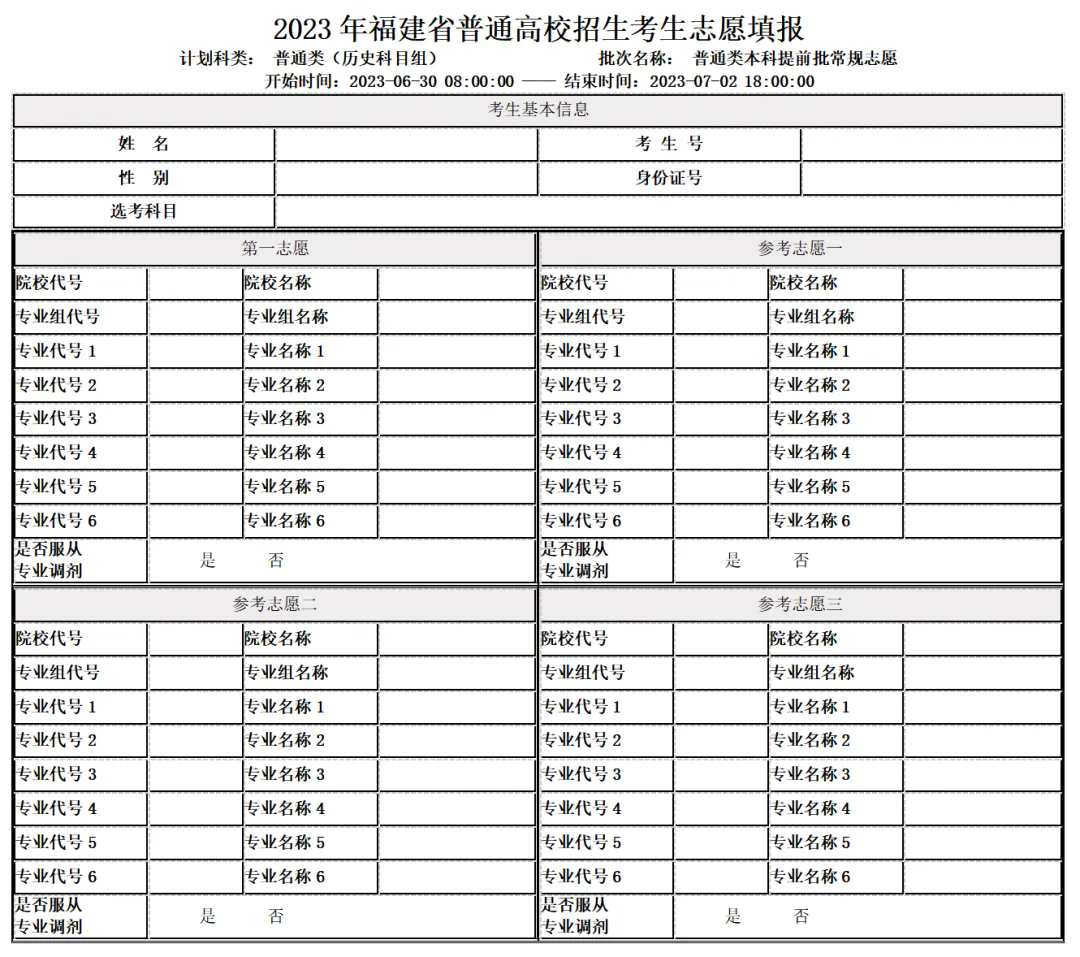 本科提前批--历史组（常规志愿）