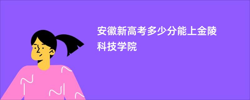 安徽新高考多少分能上金陵科技学院