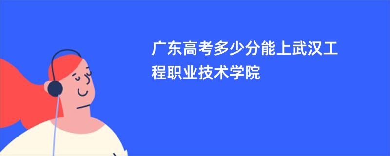 广东高考多少分能上武汉工程职业技术学院