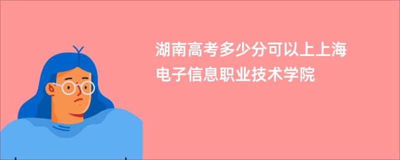 湖南高考多少分可以上上海电子信息职业技术学院