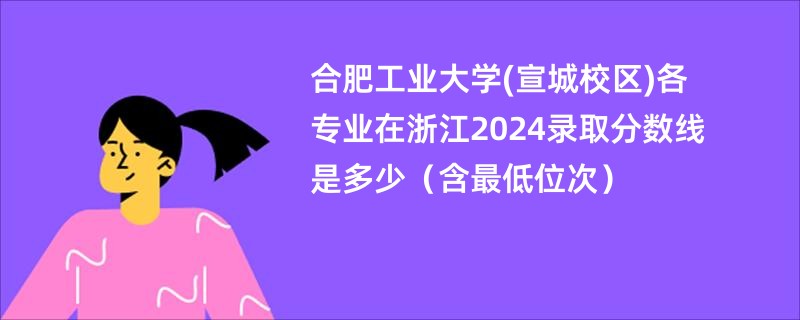 合肥工业大学(宣城校区)各专业在浙江2024录取分数线是多少（含最低位次）