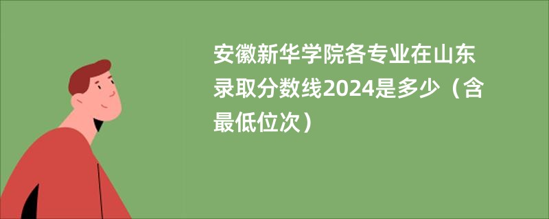 安徽新华学院各专业在山东录取分数线2024是多少（含最低位次）