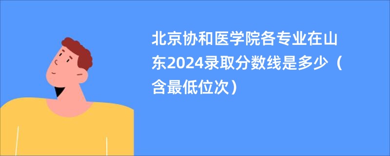 北京协和医学院各专业在山东2024录取分数线是多少（含最低位次）