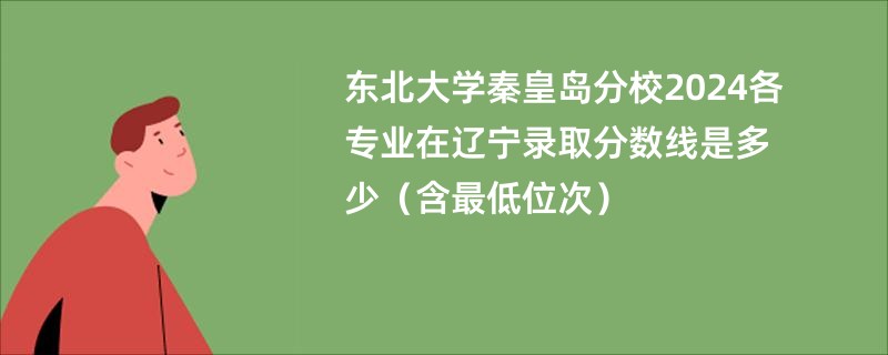 东北大学秦皇岛分校2024各专业在辽宁录取分数线是多少（含最低位次）
