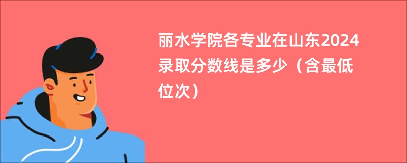 丽水学院各专业在山东2024录取分数线是多少（含最低位次）