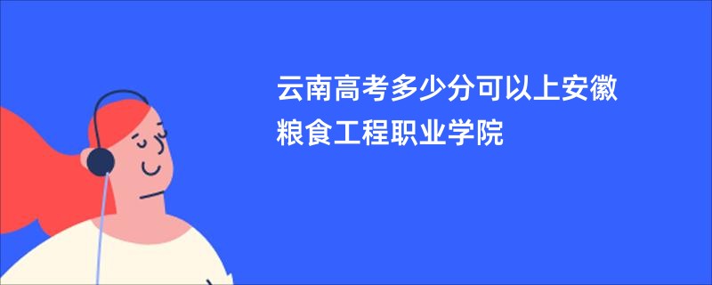 云南高考多少分可以上安徽粮食工程职业学院